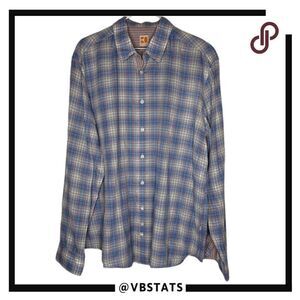 Boss Orange‎ Men's Plaid Long Sleeve Button Down Shirt Blue Gray Size 2XL